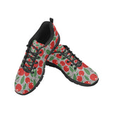 Cherry Leaves Pattern Men's Sneakers Black