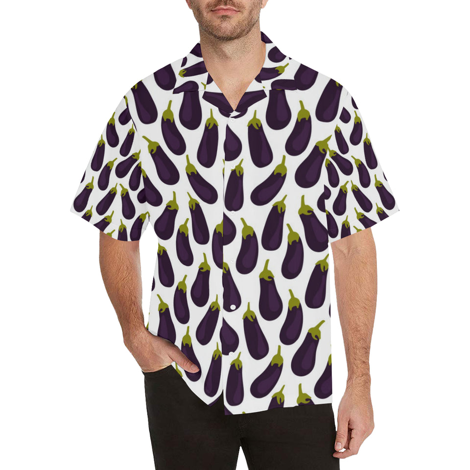 Eggplant Pattern Print Design 01 Men's All Over Print Hawaiian Shirt (Model T58)