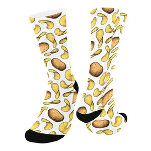 Potato Chips Pattern Print Design 01 Crew Socks