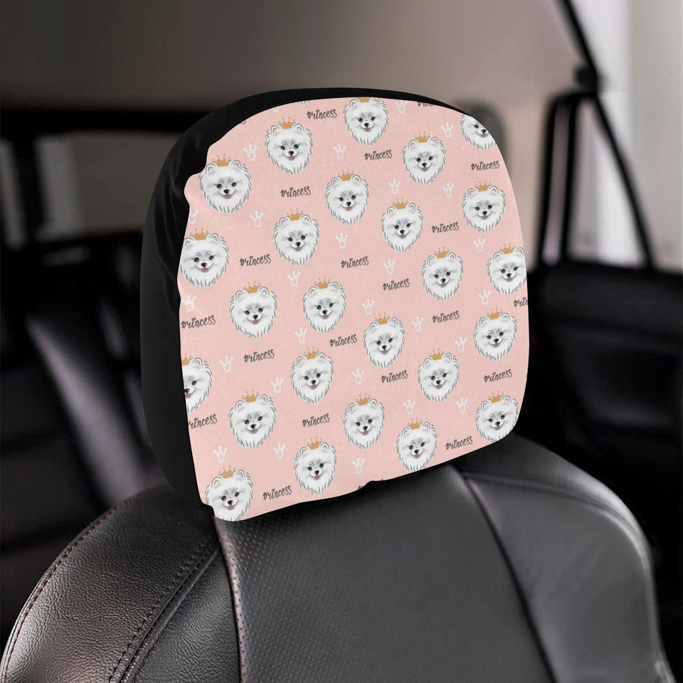 Pomeranian Pattern Car Headrest Cover