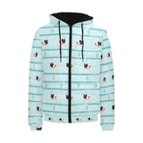 Ostrich Pattern Print Design 04 Men's Padded Hooded Jacket(ModelH42)