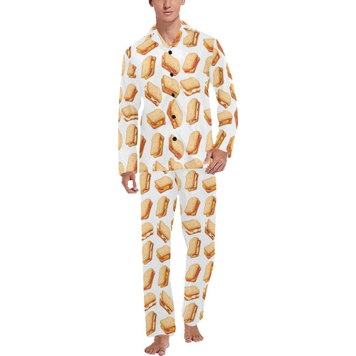 Sandwich Pattern Print Design 01 Men's Long Pajama Set