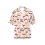 Camper Van Pattern Print Design 01 Women's All Over Print Hawaiian Shirt