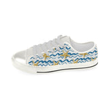 Starfish Pattern Women's Low Top Canvas Shoes White