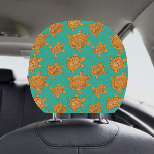 Sea Turtle Tribal Aboriginal Pattern Car Headrest Cover