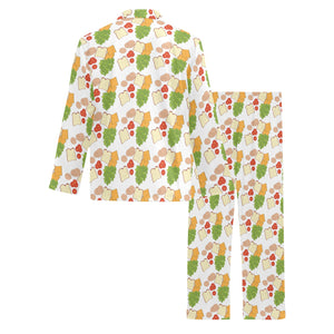 Sandwich Pattern Print Design 02 Men's Long Pajama Set