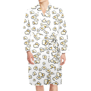 Popcorn Pattern Print Design 04 Men's Long Sleeve Belted Night Robe