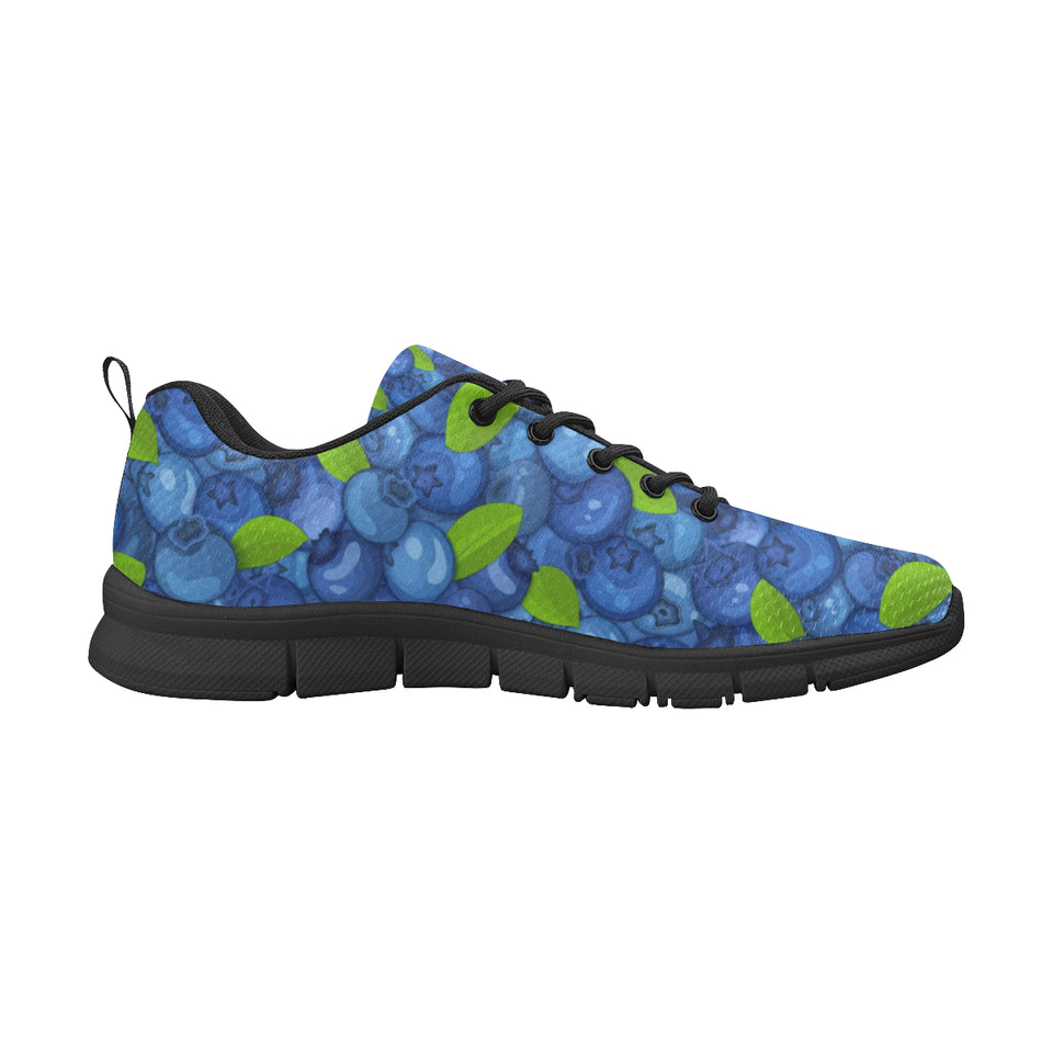 Blueberry Pattern Background Men's Sneakers Black