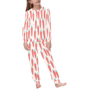 Carrot Pattern Print Design 01 Kids' Boys' Girls' All Over Print Pajama Set