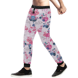 Flamingo Pink Pattern Unisex Casual Sweatpants