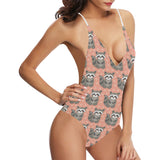 Raccoon Heart Pattern Women's One-Piece Swimsuit