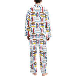 Surfboard Pattern Print Design 02 Men's Long Pajama Set