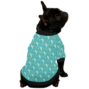 Swordfish Pattern Print Design 04 All Over Print Pet Dog Round Neck Fuzzy Shirt