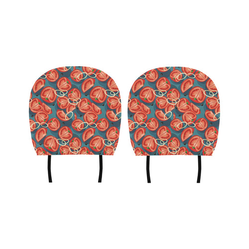 Tomato Pattern Background Car Headrest Cover