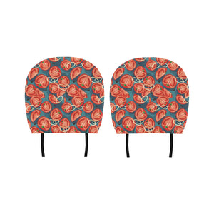 Tomato Pattern Background Car Headrest Cover