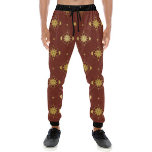 Sun Pattern Red Background Unisex Casual Sweatpants