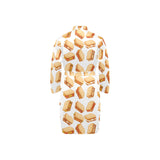 Sandwich Pattern Print Design 01 Men's Long Sleeve Belted Night Robe