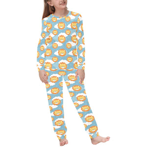 Lion Pattern Print Design 05 Kids' Boys' Girls' All Over Print Pajama Set