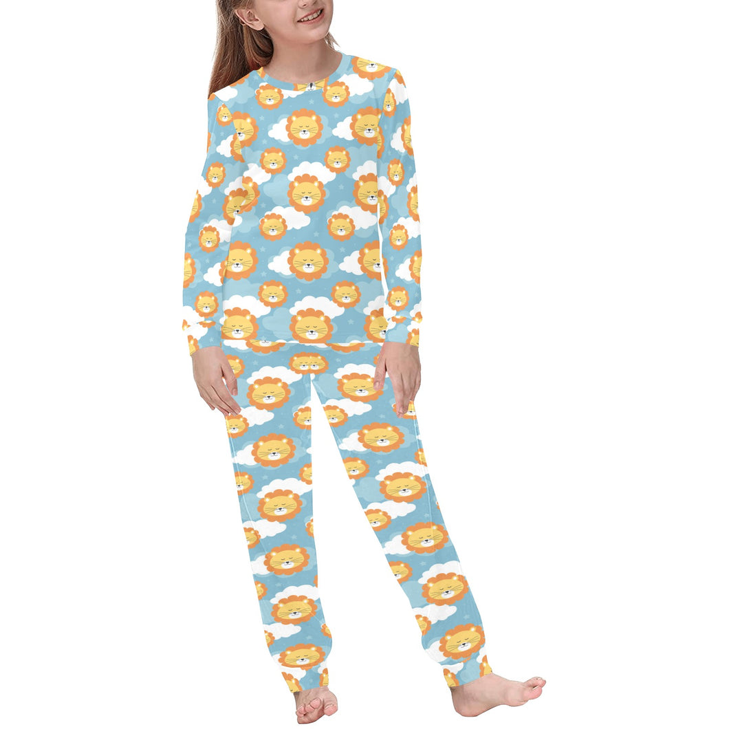 Lion Pattern Print Design 05 Kids' Boys' Girls' All Over Print Pajama Set