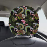 Snake Leaves Coconut Pattern Car Headrest Cover