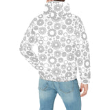 Gear Pattern Print Design 03 Men's Padded Hooded Jacket(ModelH42)