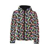 Skate Board Pattern Print Design 02 Kids' Boys' Girls' Padded Hooded Jacket