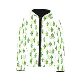 Green Peas Pattern Print Design 04 Kids' Boys' Girls' Padded Hooded Jacket