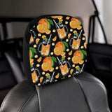 Orange Ice Orance Juice Pattern Car Headrest Cover