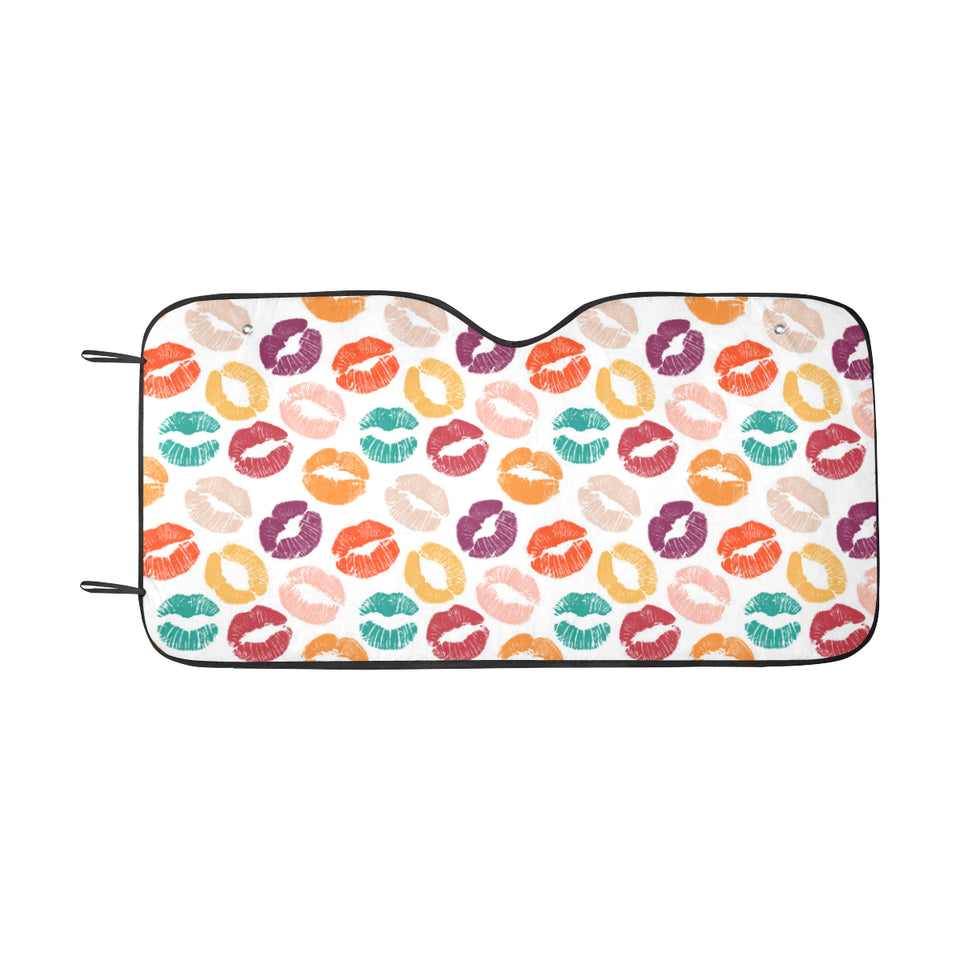 Lips Pattern Print Design 03 Car Sun Shade