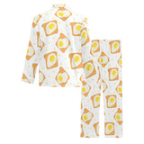 Bread Toast Pattern Print Design 02 Men's Long Pajama Set