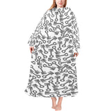 Engine Piston Pattern Print Design 01 Blanket Robe with Sleeves