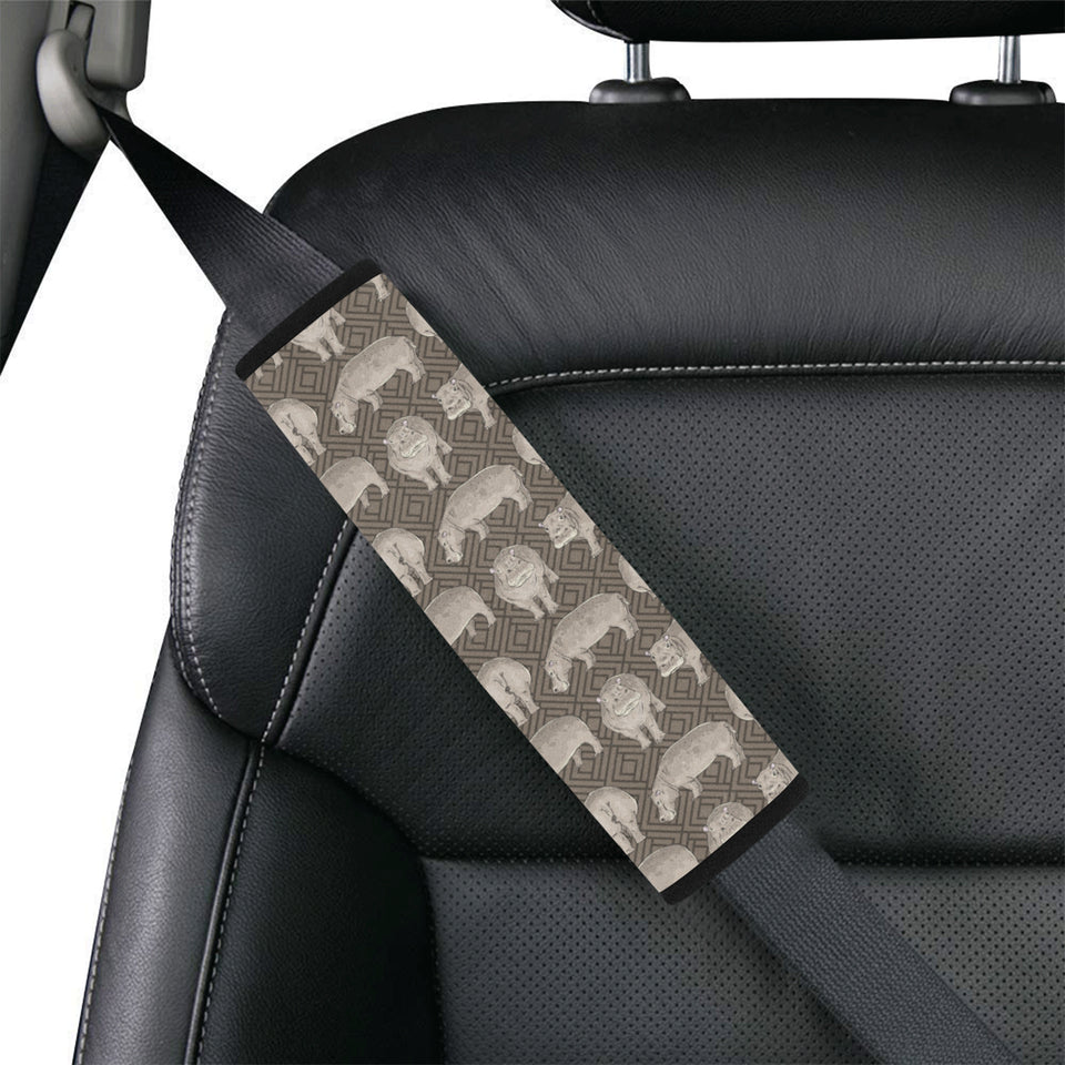 Hippopotamus Pattern Print Design 04 Car Seat Belt Cover