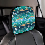 Sailboat Water Color Pattern Car Headrest Cover