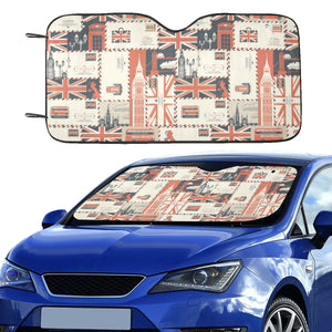 British Pattern Print Design 04 Car Sun Shade