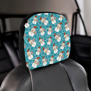 Snowman Chirstmas Pattern Car Headrest Cover