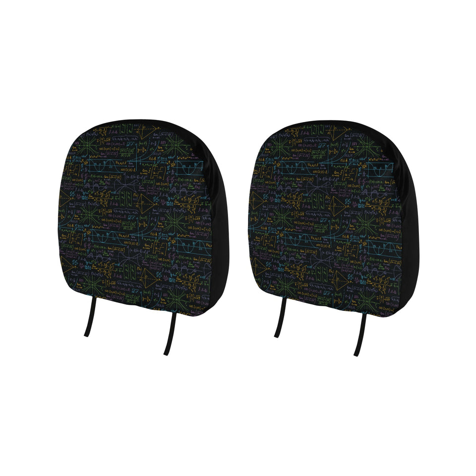 Math Pattern Print Design 01 Car Headrest Cover