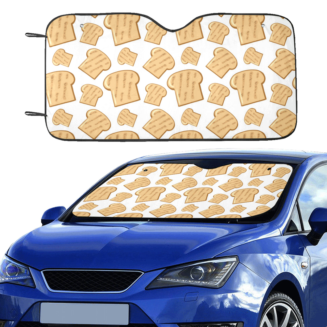 Bread Toast Pattern Print Design 05 Car Sun Shade