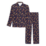 Eiffel Tower Pattern Print Design 02 Men's Long Pajama Set