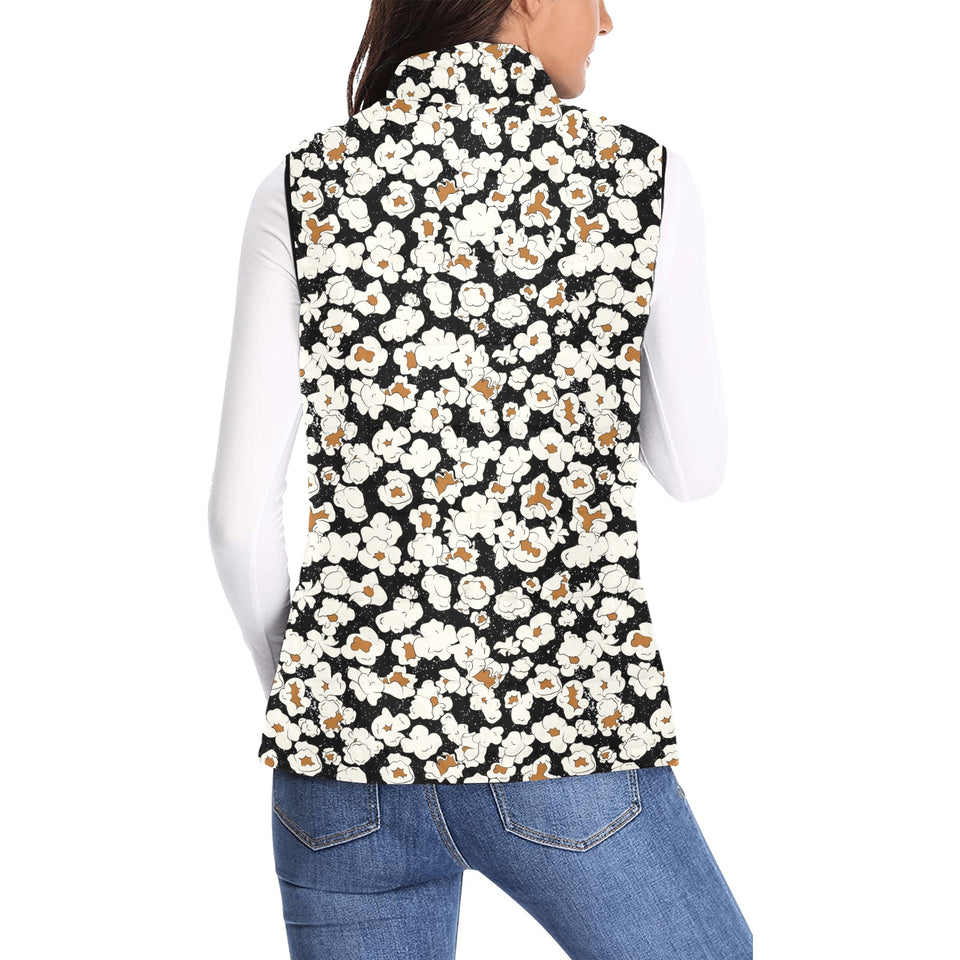 Popcorn Pattern Print Design 02 Women's Padded Vest