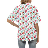 Ladybug Pattern Print Design 03 Women's All Over Print Hawaiian Shirt