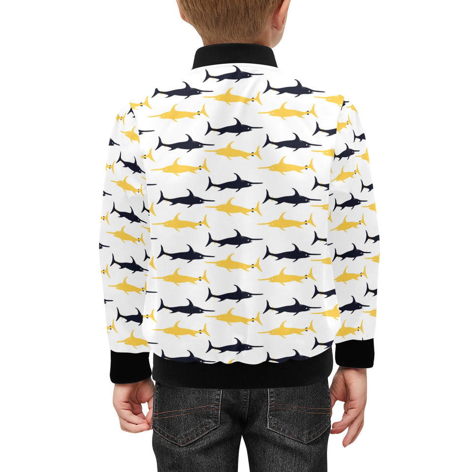 Swordfish Pattern Print Design 05 Kids' Boys' Girls' Bomber Jacket