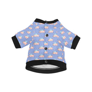 Pig Pattern Print Design 03 All Over Print Pet Dog Round Neck Fuzzy Shirt