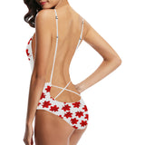 Red Maple Leaves Pattern Women's One-Piece Swimsuit