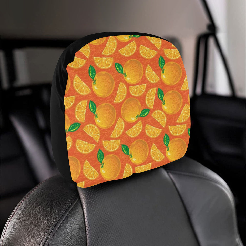 Orange Pattern background Car Headrest Cover