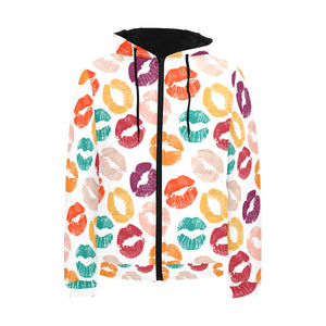 Lips Pattern Print Design 03 Men's Padded Hooded Jacket(ModelH42)