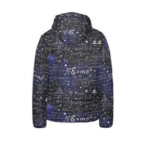 Math Pattern Print Design 02 Kids' Boys' Girls' Padded Hooded Jacket