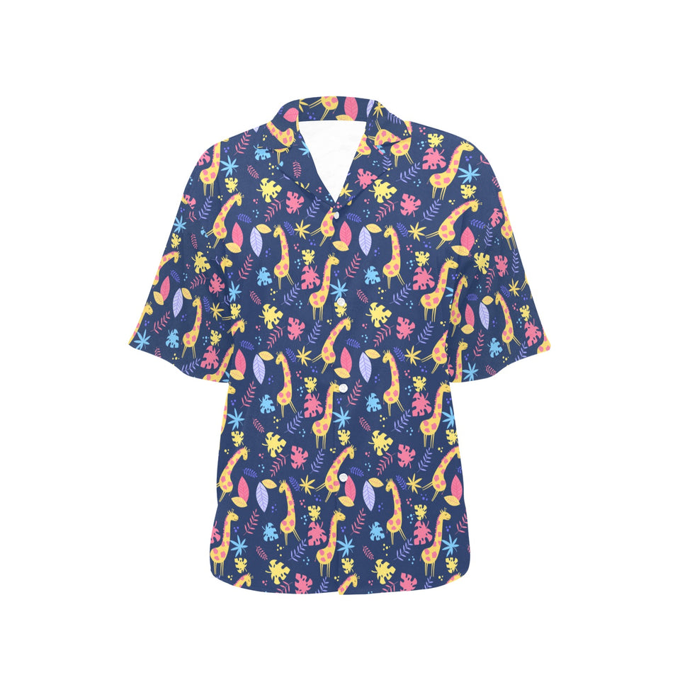 Giraffe Pattern Print Design 04 Women's All Over Print Hawaiian Shirt