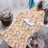 Hummingbird Pattern Print Design 03 Blanket Robe with Sleeves