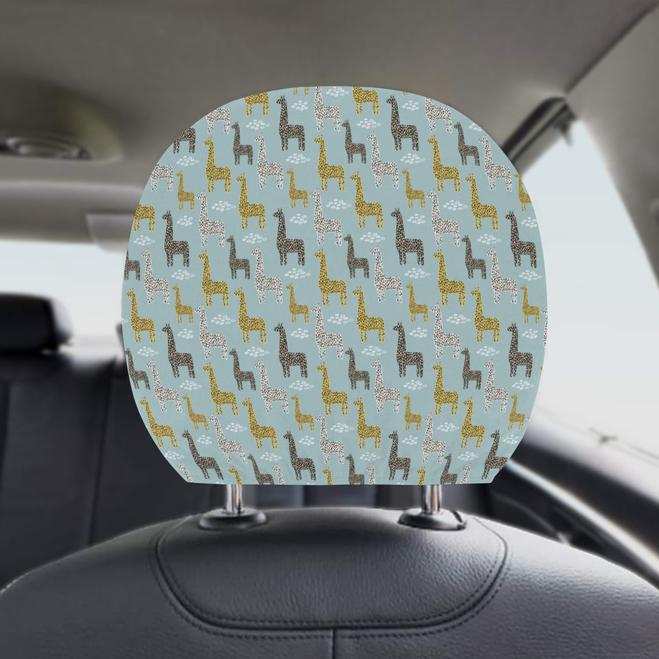 Giraffe Pattern Print Design 03 Car Headrest Cover