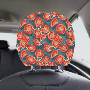 Tomato Pattern Background Car Headrest Cover